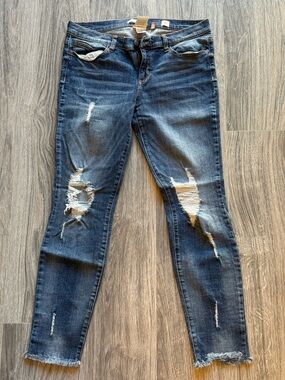 Black Label Dark Blue Distressed Skinny Jeans